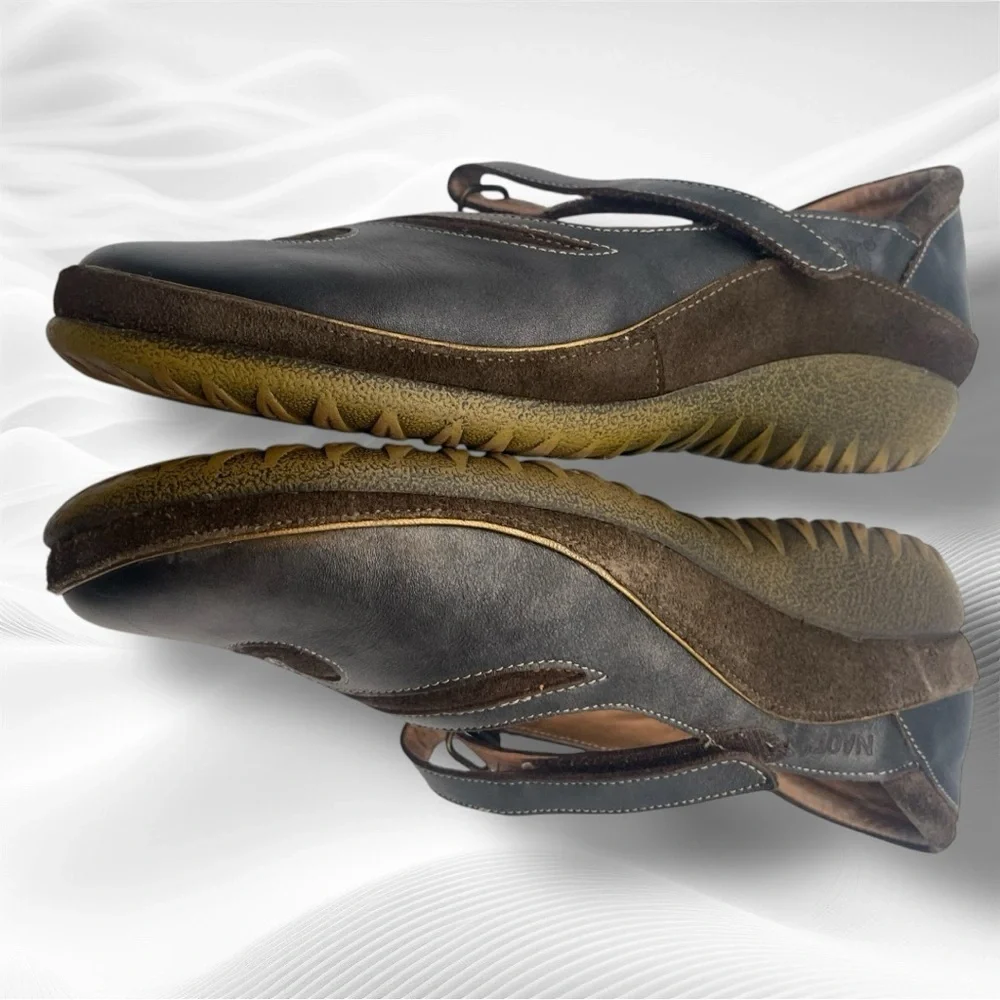Naot Matai Women's Mary Jane Flats Size EU 39 / US 8-8.5 Dark Brown Leather